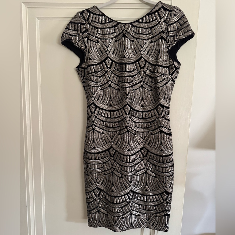 Dress the Population Art Deco Sequin low back dress